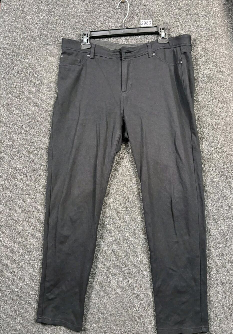 Chico's Straight Leg Jeans Womens 2 US 12 Black Denim Mid Rise Stretch